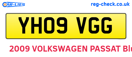 YH09VGG are the vehicle registration plates.