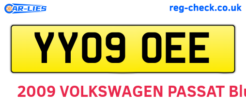 YY09OEE are the vehicle registration plates.