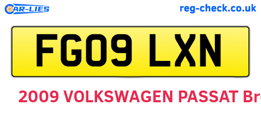 FG09LXN are the vehicle registration plates.