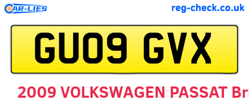 GU09GVX are the vehicle registration plates.