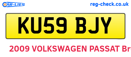 KU59BJY are the vehicle registration plates.