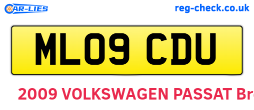 ML09CDU are the vehicle registration plates.