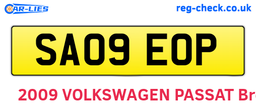 SA09EOP are the vehicle registration plates.