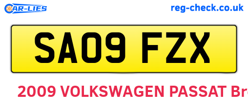 SA09FZX are the vehicle registration plates.