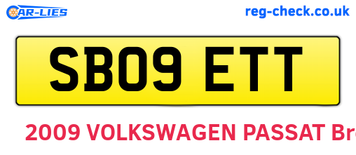 SB09ETT are the vehicle registration plates.