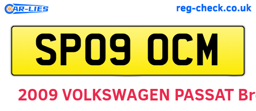SP09OCM are the vehicle registration plates.