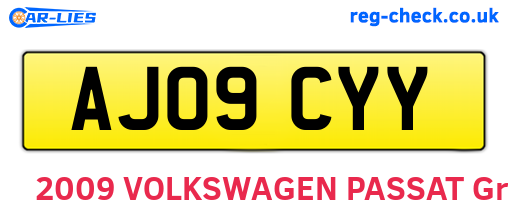 AJ09CYY are the vehicle registration plates.