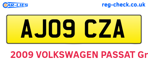AJ09CZA are the vehicle registration plates.