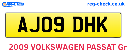 AJ09DHK are the vehicle registration plates.