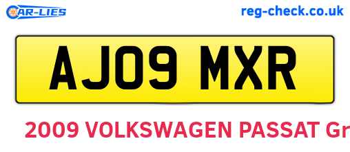 AJ09MXR are the vehicle registration plates.