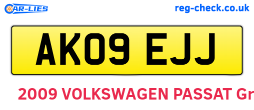 AK09EJJ are the vehicle registration plates.