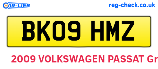 BK09HMZ are the vehicle registration plates.