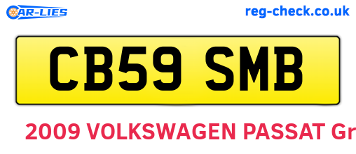 CB59SMB are the vehicle registration plates.