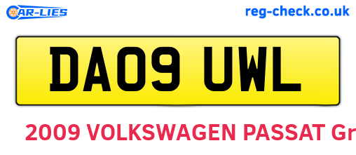 DA09UWL are the vehicle registration plates.
