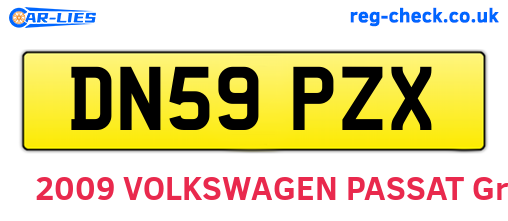 DN59PZX are the vehicle registration plates.