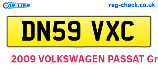 DN59VXC are the vehicle registration plates.