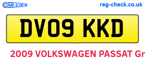 DV09KKD are the vehicle registration plates.
