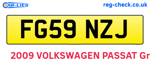 FG59NZJ are the vehicle registration plates.