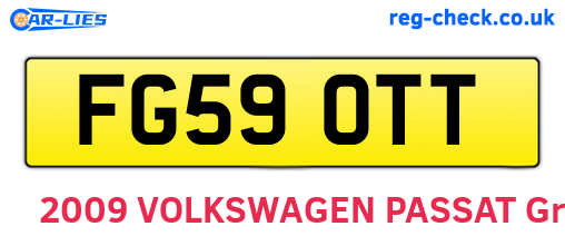 FG59OTT are the vehicle registration plates.