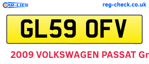 GL59OFV are the vehicle registration plates.