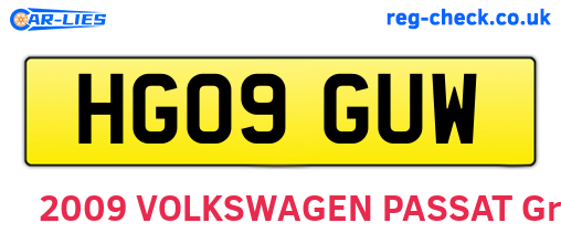 HG09GUW are the vehicle registration plates.