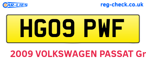 HG09PWF are the vehicle registration plates.