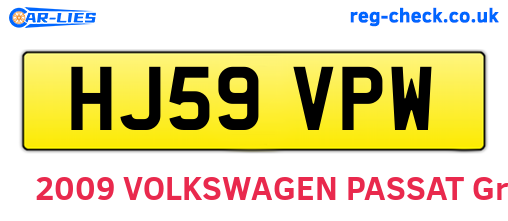 HJ59VPW are the vehicle registration plates.