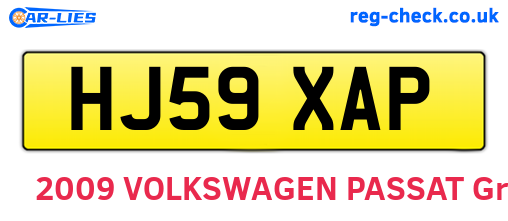 HJ59XAP are the vehicle registration plates.