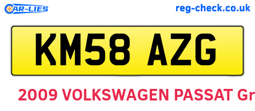 KM58AZG are the vehicle registration plates.