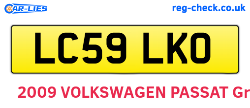 LC59LKO are the vehicle registration plates.