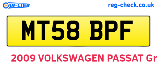 MT58BPF are the vehicle registration plates.