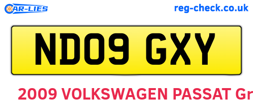 ND09GXY are the vehicle registration plates.