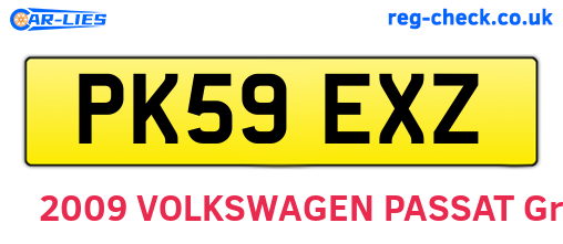 PK59EXZ are the vehicle registration plates.