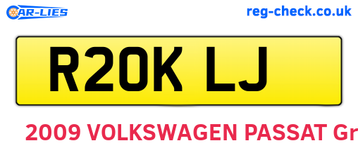 R20KLJ are the vehicle registration plates.