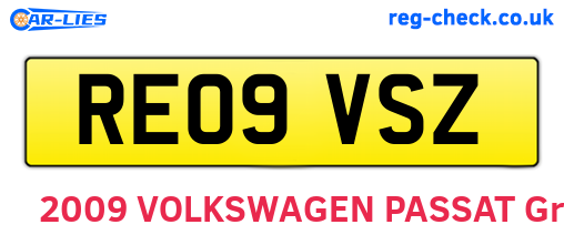 RE09VSZ are the vehicle registration plates.