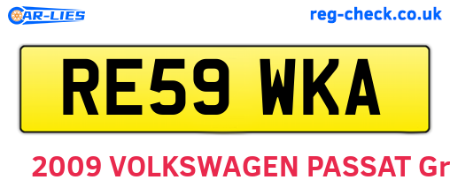 RE59WKA are the vehicle registration plates.