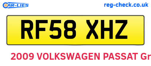 RF58XHZ are the vehicle registration plates.
