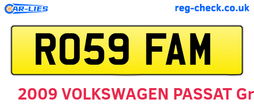 RO59FAM are the vehicle registration plates.