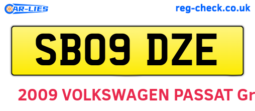 SB09DZE are the vehicle registration plates.