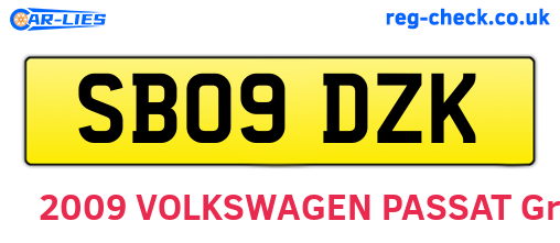 SB09DZK are the vehicle registration plates.