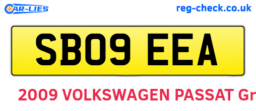 SB09EEA are the vehicle registration plates.