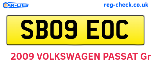 SB09EOC are the vehicle registration plates.