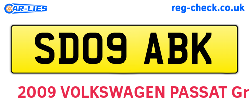 SD09ABK are the vehicle registration plates.