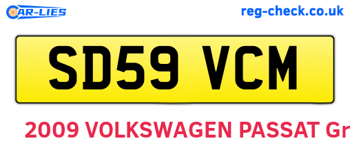 SD59VCM are the vehicle registration plates.