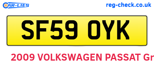 SF59OYK are the vehicle registration plates.