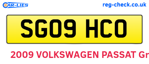 SG09HCO are the vehicle registration plates.