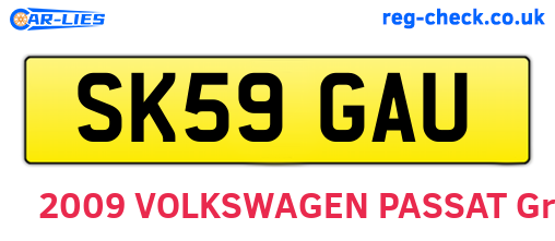 SK59GAU are the vehicle registration plates.