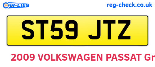 ST59JTZ are the vehicle registration plates.