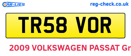 TR58VOR are the vehicle registration plates.