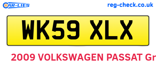 WK59XLX are the vehicle registration plates.